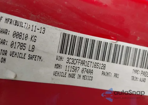 2014 Fiat 500 Pop z USA, uszkodzony, nr VIN 3C3CFFAR1ET165128